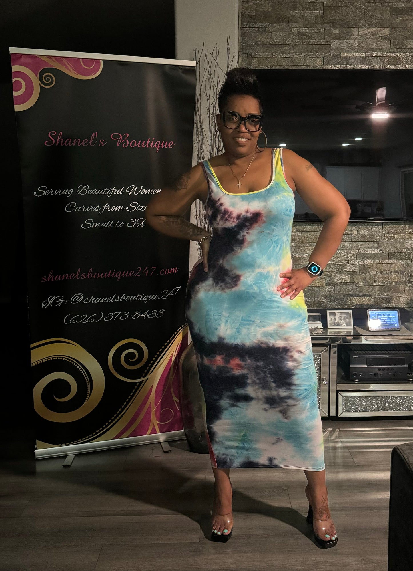 Tie Dye Sleeveless Maxi Dress