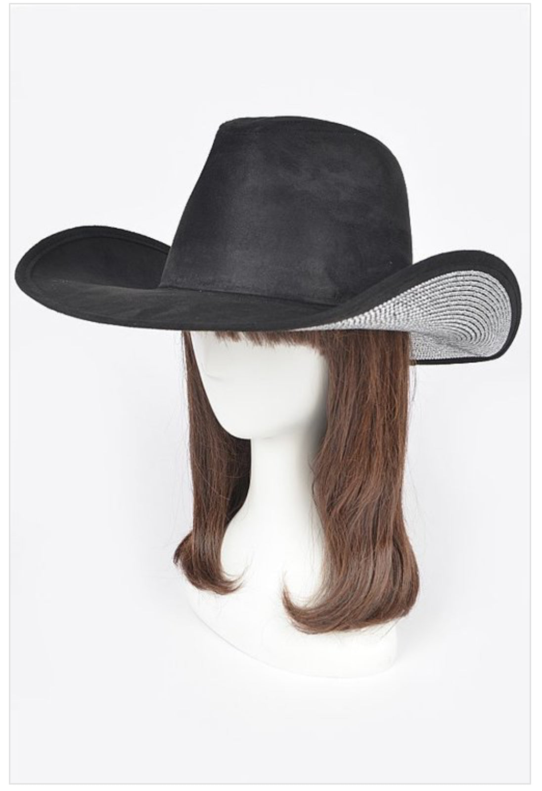Faux Wool Rhinestone Cowboy Hat