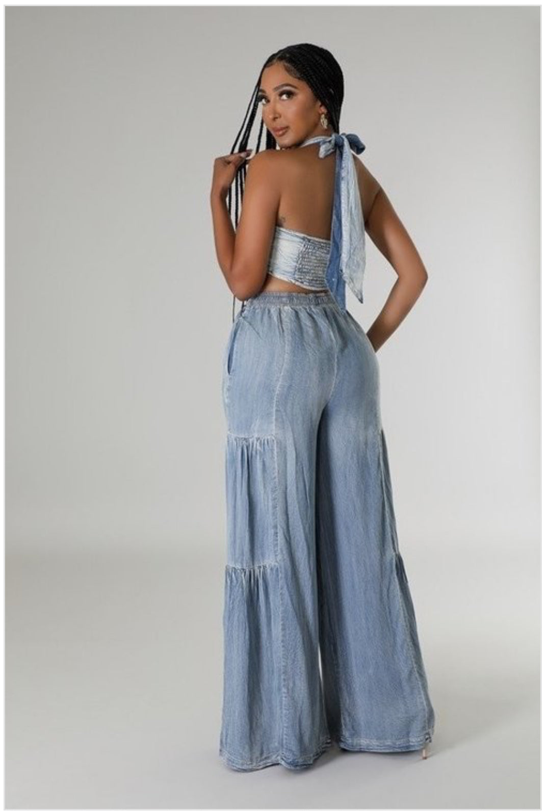 2pc Wide Leg Pants Set