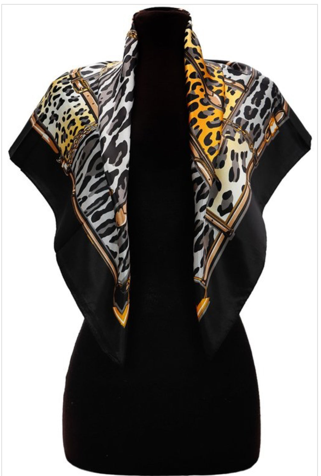 Leopard Chain Belt Print Scarf