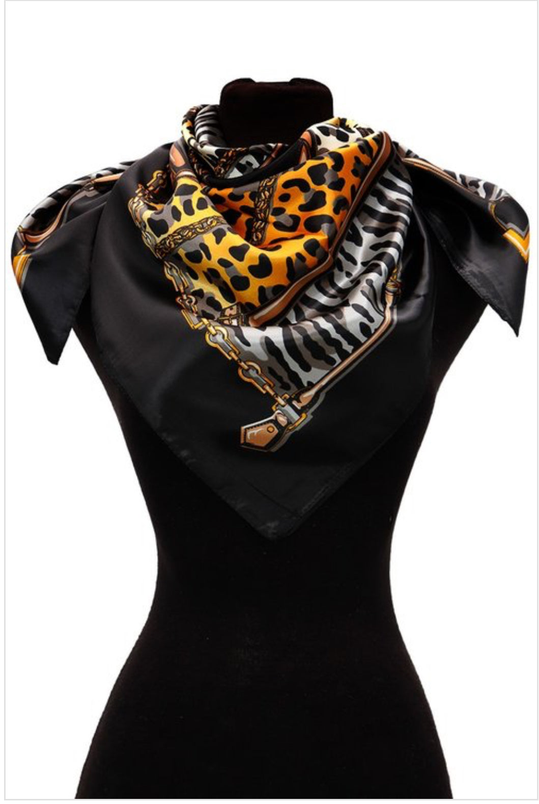 Leopard Chain Belt Print Scarf