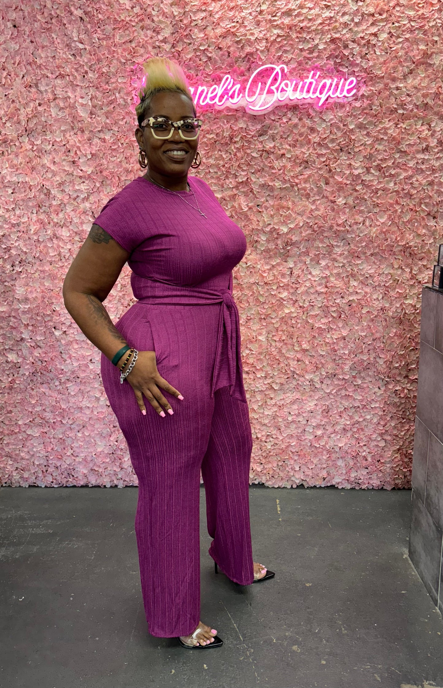 Magenta 2Pc Pants Set