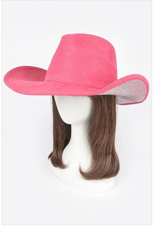 Faux Wool Rhinestone Cowboy Hat