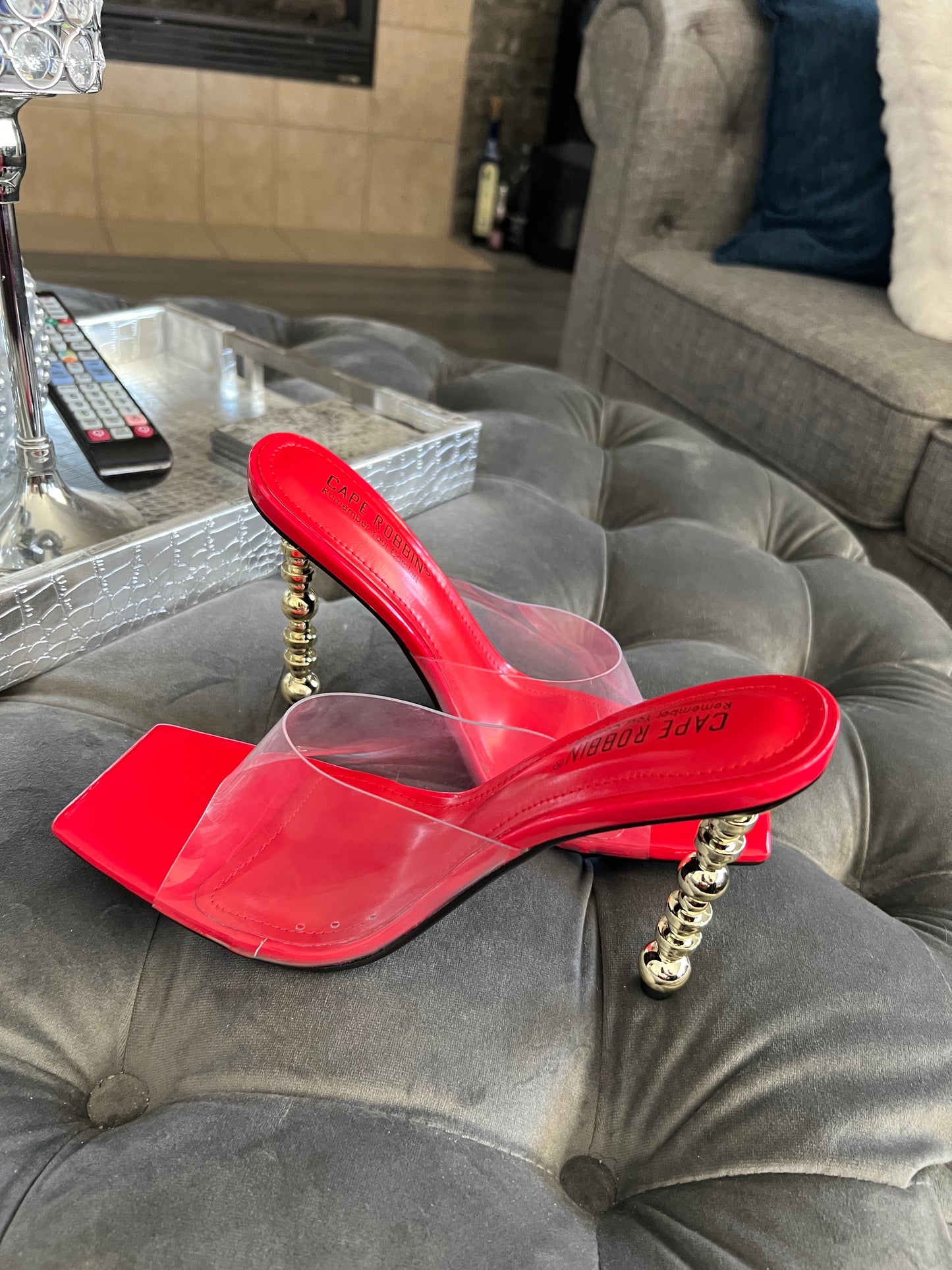Red Clear Sandals