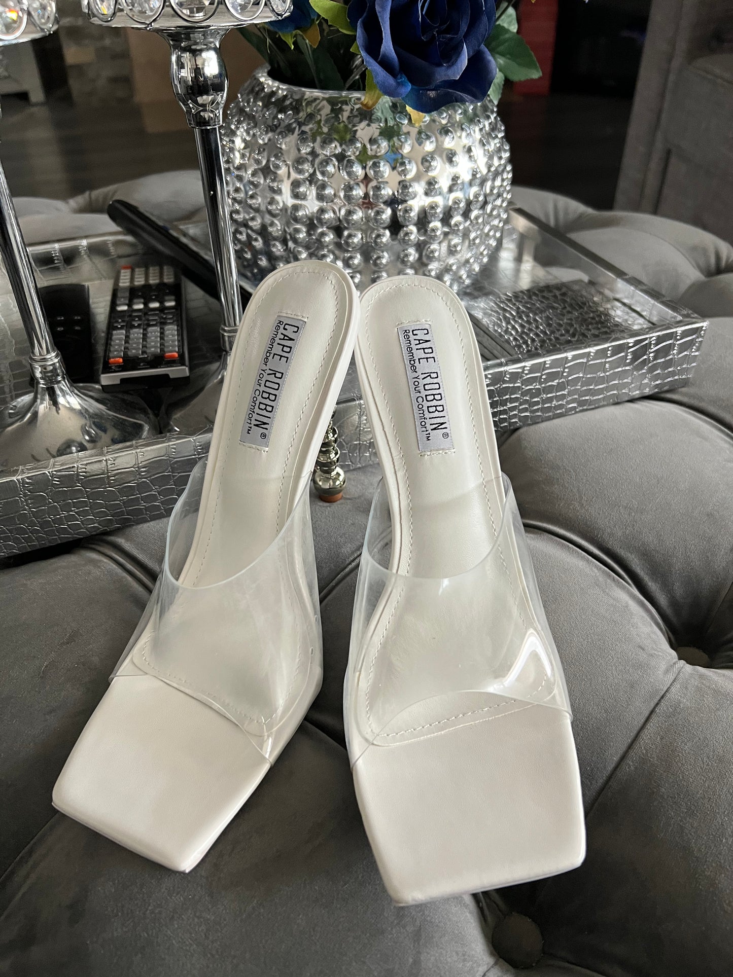 White Clear Sandals