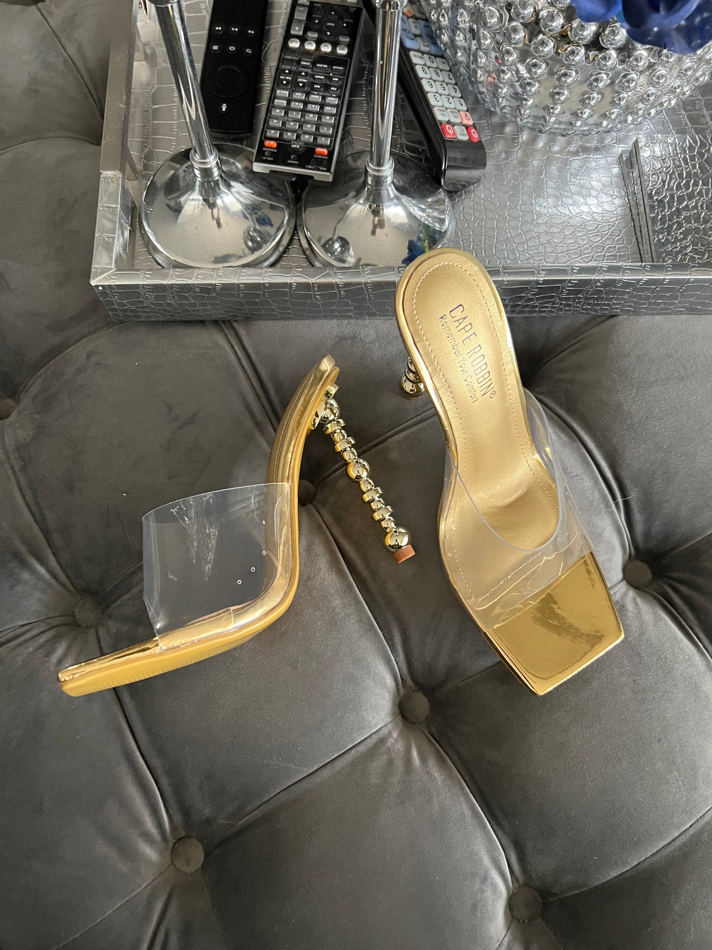 Gold Clear Sandals